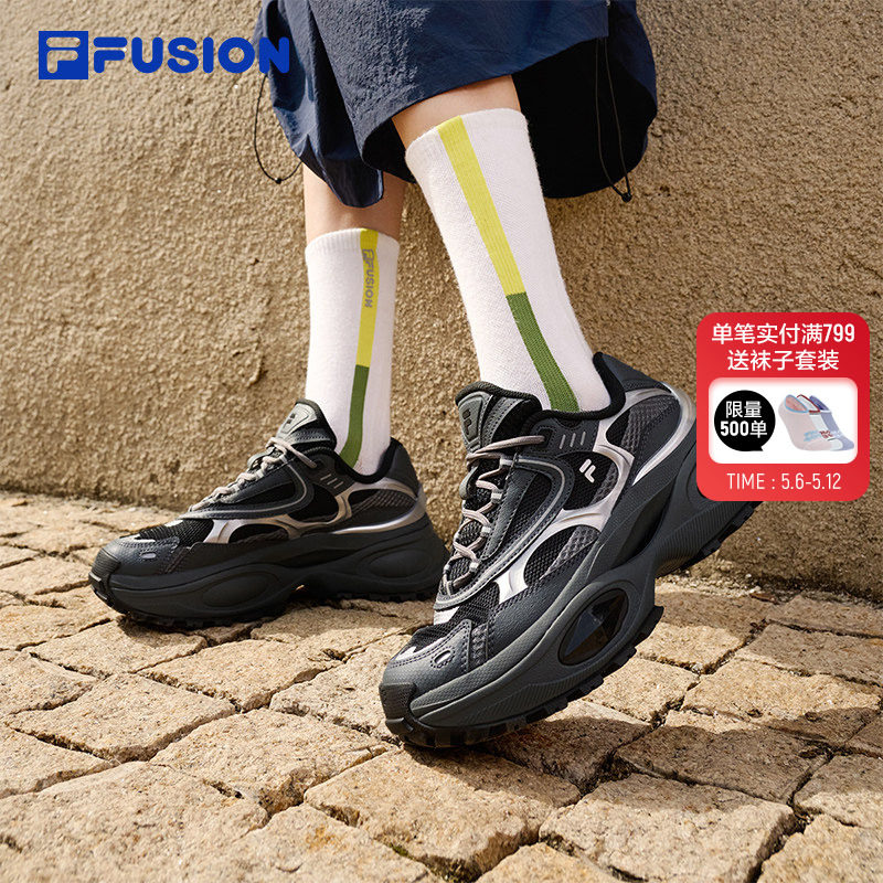 FILA FUSION斐乐官方2026夏新款厚底老爹鞋女鞋跑步鞋硬糖3休闲鞋