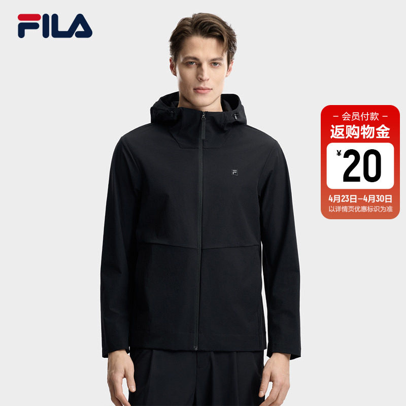 FILA 斐乐官方男士梭织外套2026夏新款时尚休闲百搭轻薄连帽上衣