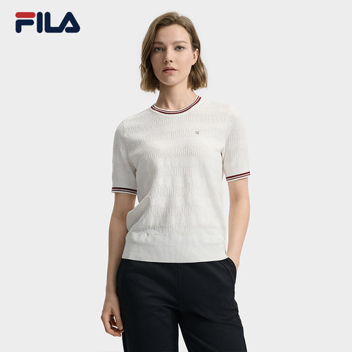 FILA斐乐女士短袖编织衫