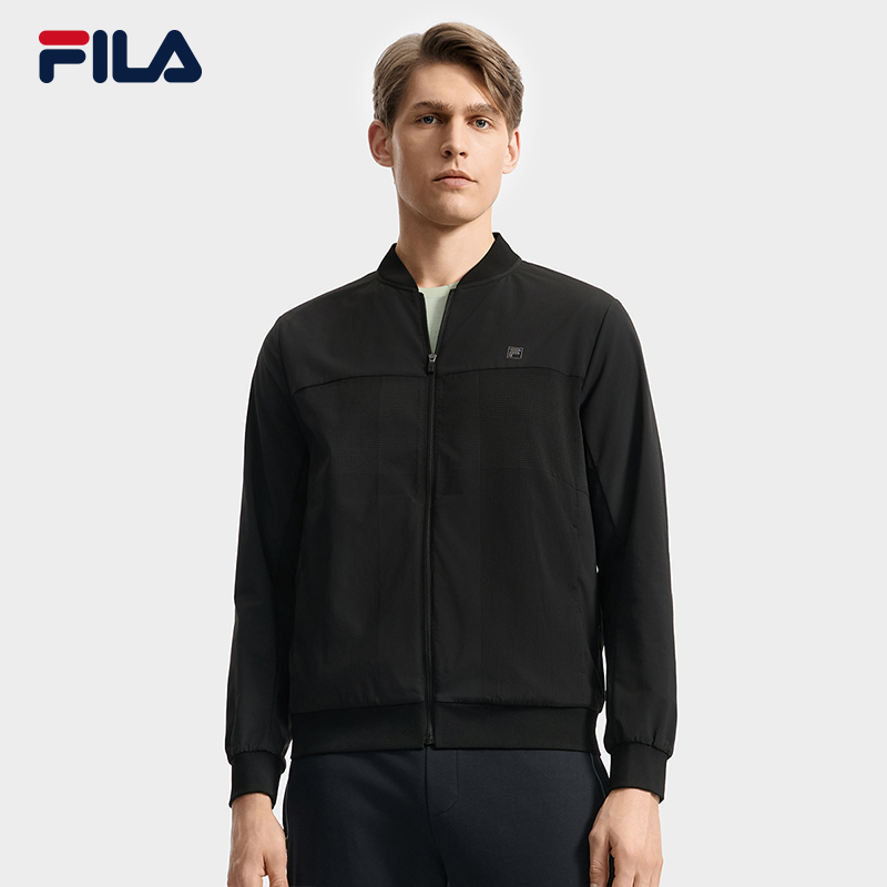 FILA 斐乐官方男士梭织外套2025秋新款简约基础商务通勤休闲夹克