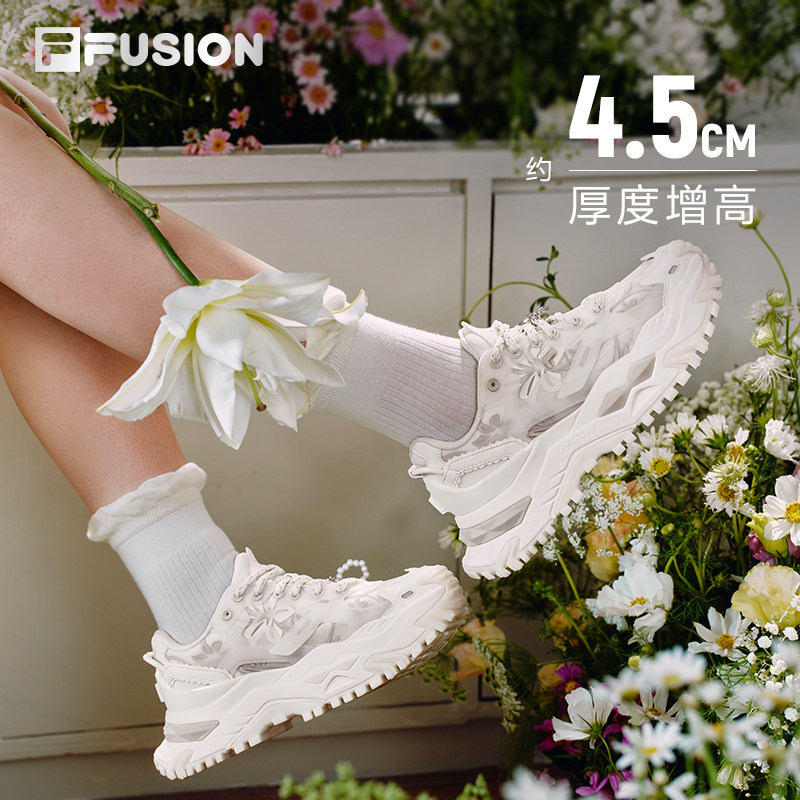 斐乐硬糖绽放丨FILA FUSION厚底老爹鞋26新款女鞋网面透气运动鞋
