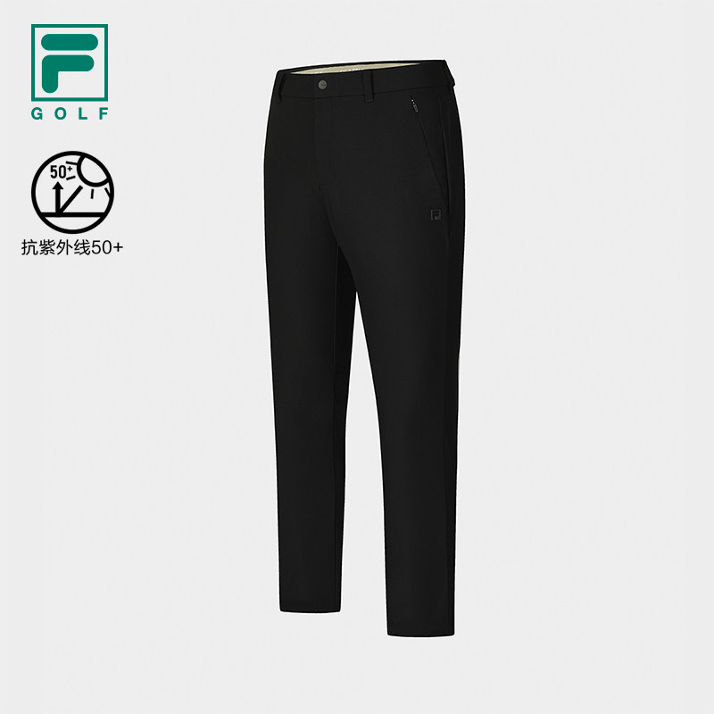 FILA 斐乐官方男士针织长裤2025秋新款高尔夫运动基础防晒直