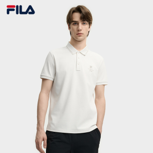 新款 FILA 2025秋季 斐乐官方男子针织短袖 休闲简约基础上衣 POLO衫