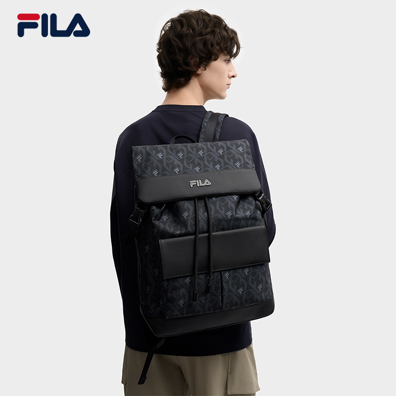 【黑武士】FILA 斐乐官方男士背包休闲翻盖通勤双肩包书包电脑包,运动包/户外包/配件,双肩背包,淘宝优惠券,粉丝福利购,淘宝优惠卷