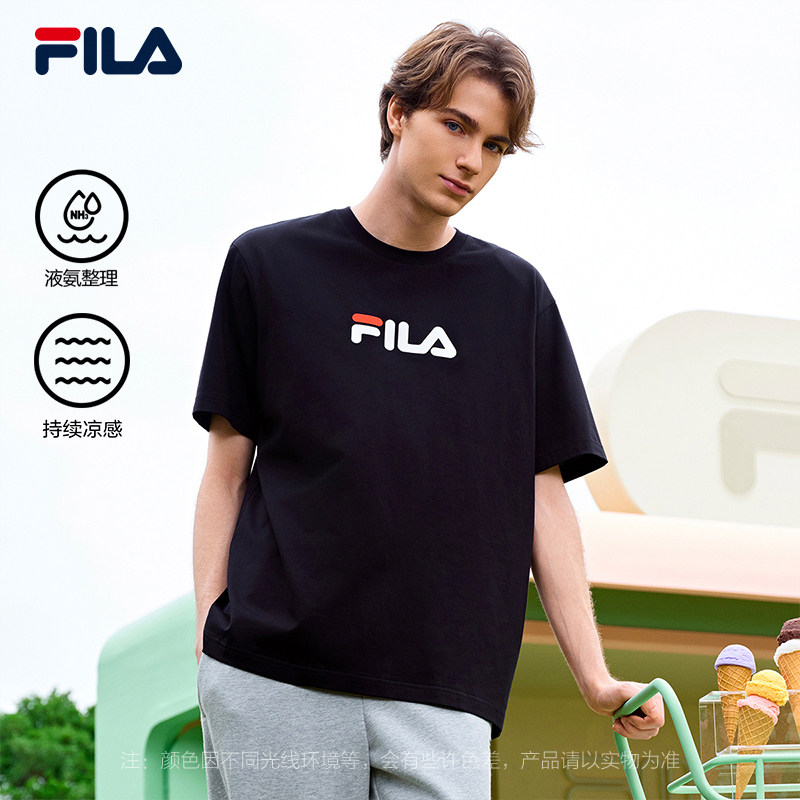 FILA 斐乐官方情侣针织男短袖衫2026春新款休闲简约凉感纯棉