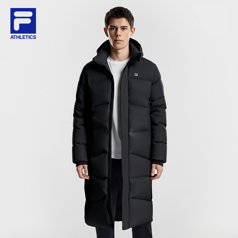 FILA 斐乐官方男士长款羽绒服2025冬季新款健身运动保暖连帽外套,运动服/休闲服装,运动羽绒服,淘宝优惠券,粉丝福利购,淘宝优惠卷