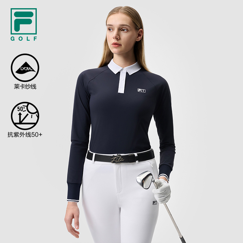 FILA斐乐女士针织长袖POLO衫