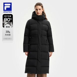 新款 羽绒服2025冬季 健身运动保暖连帽外套 斐乐官方女士长款 FILA