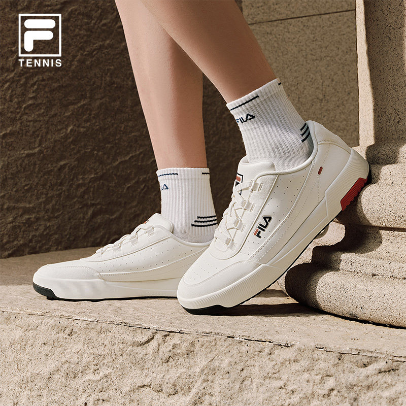 圆盾鞋|FILA 斐乐官方男TARGA 2网球小白鞋通勤百搭女板鞋运动鞋