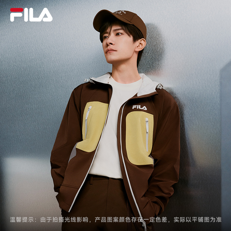 【易烊千玺同款】FILA 斐乐男士梭织外套2025秋新款休闲宽松上衣