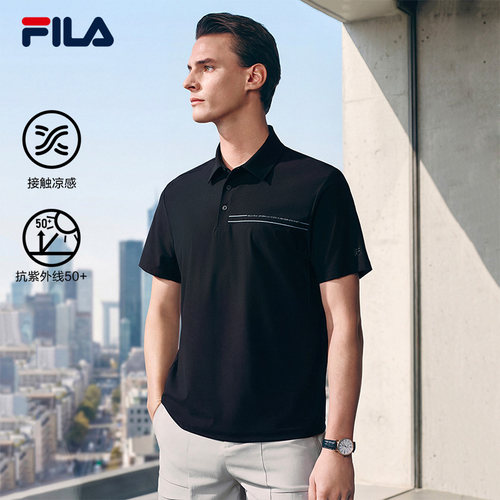 FILA斐乐针织短袖POLO衫