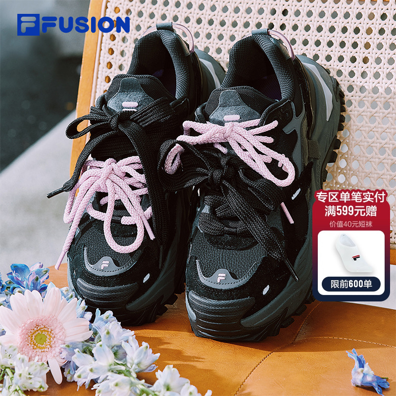 硬糖丨FILA FUSION斐乐女鞋厚底增高鞋子2025新款老爹鞋运动鞋