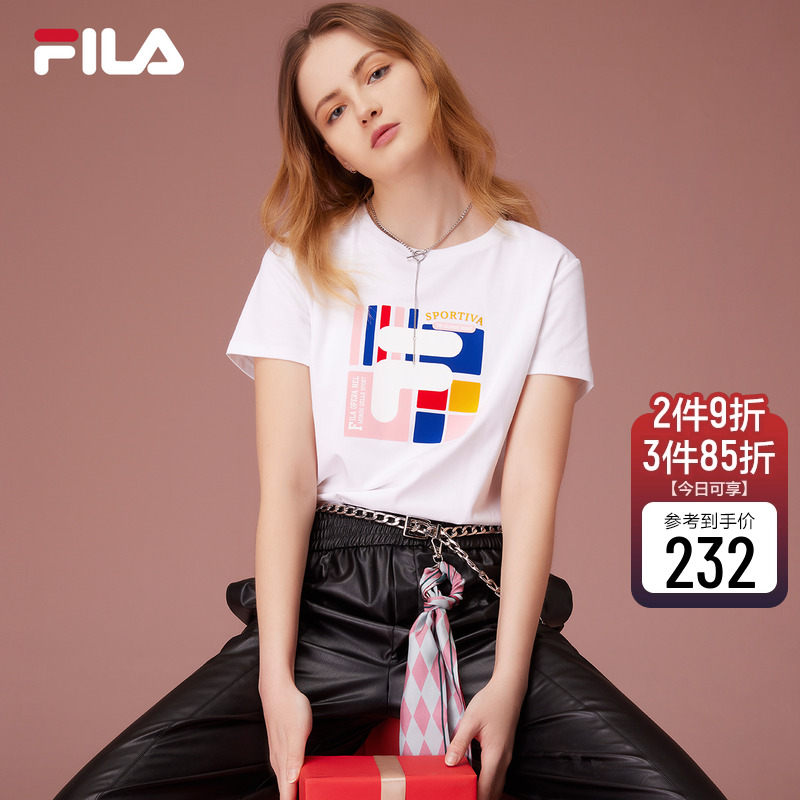 FILA斐乐女款t恤纯棉短袖女装