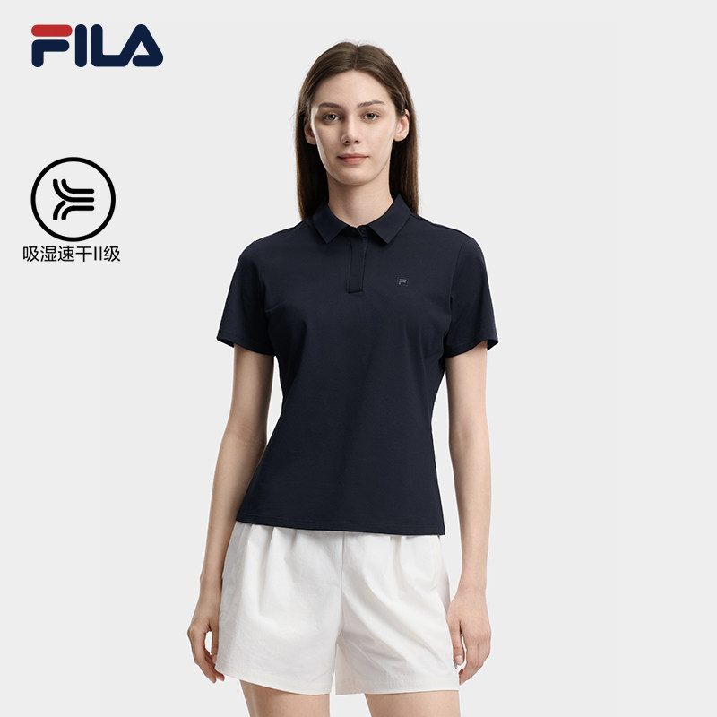 速干|FILA 斐乐菁英女子针织短袖POLO衫2026夏季新款吸湿短t上衣