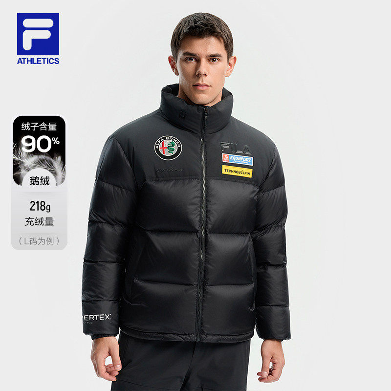 FILA 4810凌峰鹅绒斐乐羽绒服2025冬季新款男士滑雪保暖运动外套