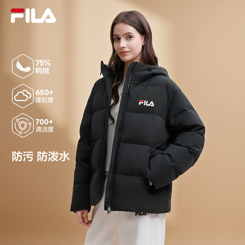 斐乐防水防污羽绒│FILA情侣羽绒服26冬季新款女子防风保暖外套男