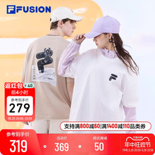 FUSION斐乐潮牌短袖 T恤女2024夏季 新款 情侣装 宽松纯棉上衣男 FILA