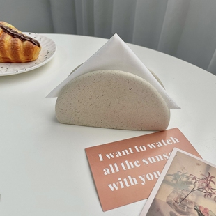 北欧ins陶瓷餐巾架纸巾夹餐厅酒店咖啡厅前台家用餐巾纸座收纳架