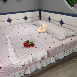 定制纯棉榻榻米三件套床盖农村单件大炕盖绗缝夹棉防滑加厚床单