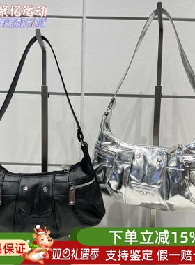 阿迪达斯女子2025新款复古时尚腋下挎包机车包单肩手提拎包KF4485