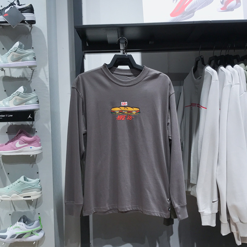 耐克男装2025春款SB系列印花舒适透气滑板长袖T恤 HJ0807-289-010