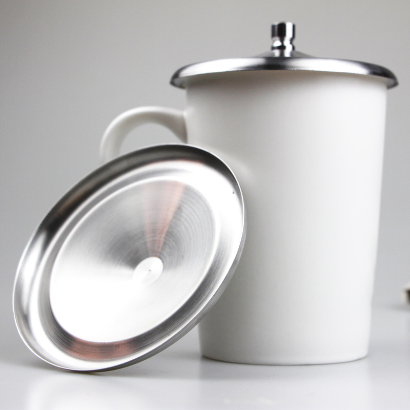 日式不锈钢保鲜盖防尘便利马克杯