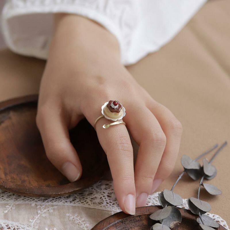 Ayatorie新款Sweets Party正品日本制小熊面包糖果戒指可调节指环