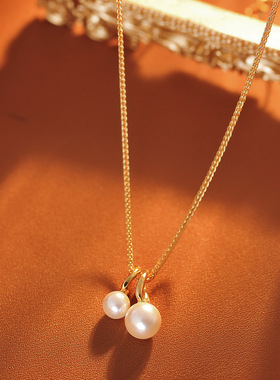 新款韩版小众珍珠项链女吊坠锁骨链高级感爆款百搭饰品女批发代发