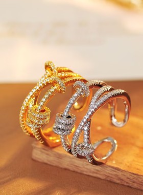 2024新款潮流灵动焦虑缓解压力运转旋转珠子个性设计感戒指女活口