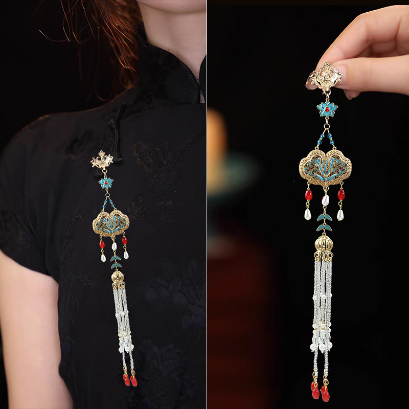 中国风新年红色古风压襟挂件女新中式长款流苏旗袍古装马面裙挂饰,饰品/流行首饰/时尚饰品新,压襟挂件,淘宝优惠券,粉丝福利购,淘宝优惠卷