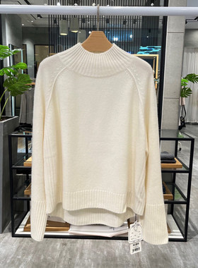 MM麦檬商场同款2025冬新款半高领休闲百搭套头衫女5FA133221