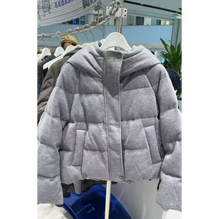 MM麦檬商场同款2025冬季时尚减龄带帽短款鸭绒羽绒服女4GA282181Q