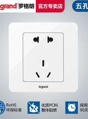 TCL罗格朗开关插座逸典白色二三插座家用墙壁电源五孔眼插座