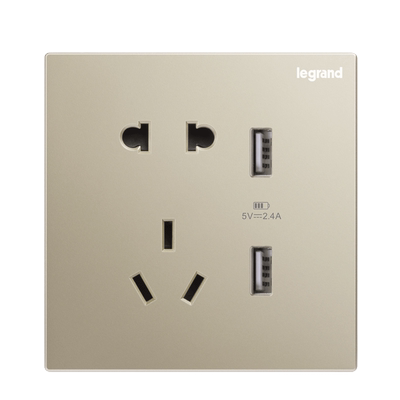 五孔手机充电86型开关插座面板