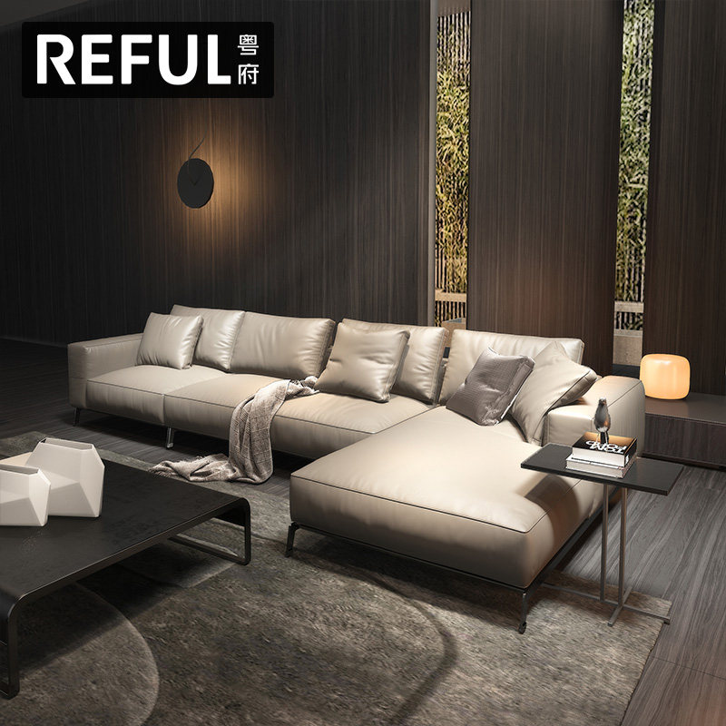 意式轻奢极简米洛沙发小户型双人三人位纳帕皮头层牛皮真皮沙发