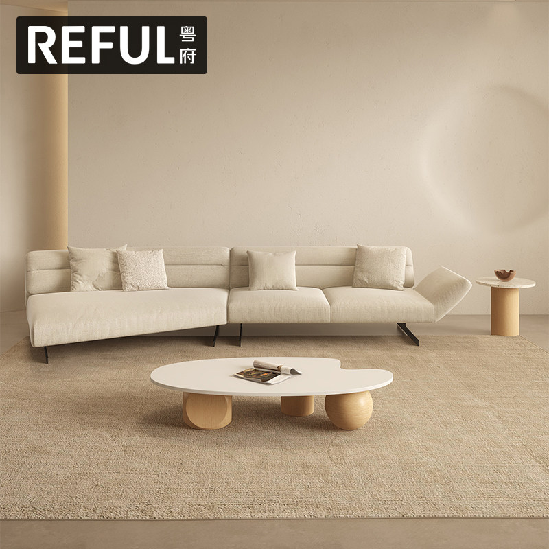 高级意式baxter异形斜角侘寂风沙发羽绒棉麻奶油风格ins网红极简