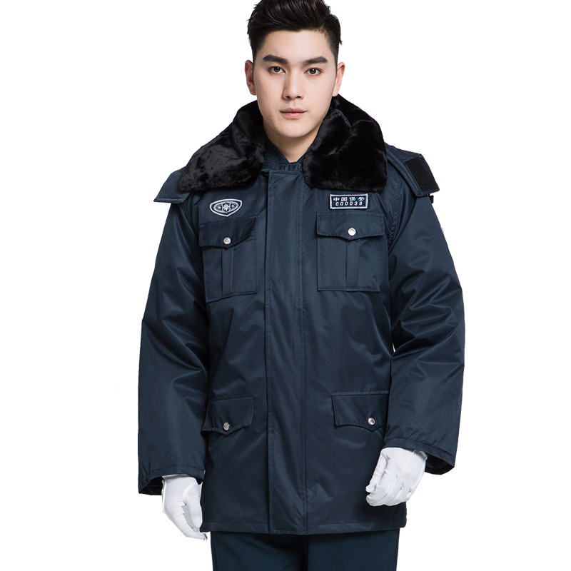 保安棉服男冬季保安制服冬装加厚多功能防寒大衣保安服棉衣工作服
