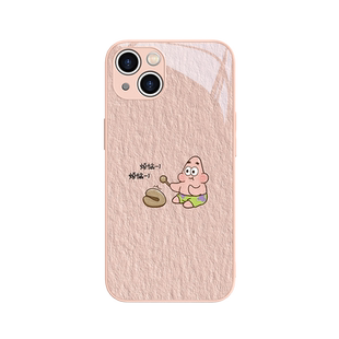 适用iPhone17/15手机壳敲木鱼海绵宝宝苹果16promax派大星13pro新款14创意12mini可爱11情侣xr搞怪8plus玻璃