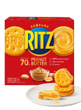 山姆超市代购分装休闲糕点零食醇正RITZ乐之花生酱夹心饼干723g