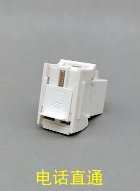 128型电话直通直插带门模块白色RJ43外框CAT3电话双通对接模块