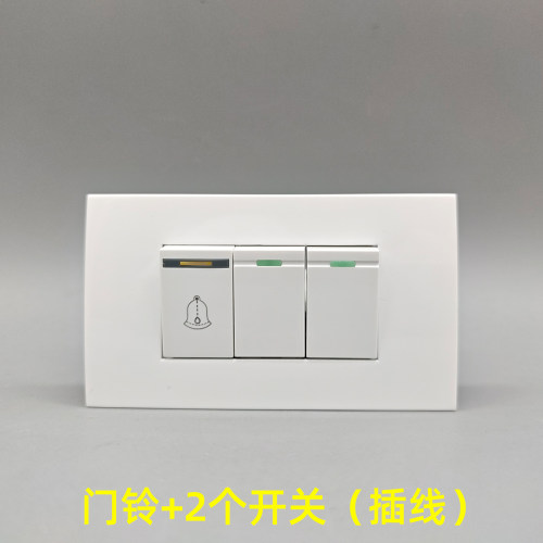 118型面板门禁开关门铃出门家用双控有线回弹复位电铃门铃按钮