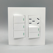 120型面板5开关面板小五孔电源家用暗装 五开双控单控五个开关