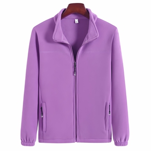 新款 女纯色抓绒上衣户外摇粒绒外套长袖 时尚 保暖防风秋冬季 开衫