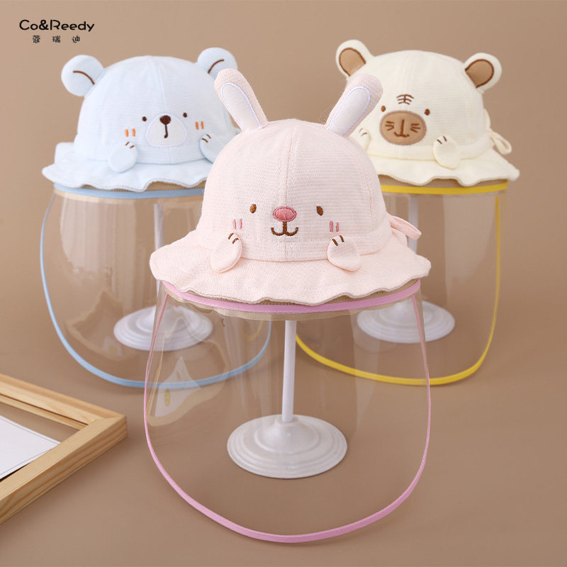 小月龄宝宝防飞沫面罩春秋薄款婴儿防护帽渔夫帽卡通外出防风儿童,童装/婴儿装/亲子装,帽子,淘宝优惠券,粉丝福利购,淘宝优惠卷