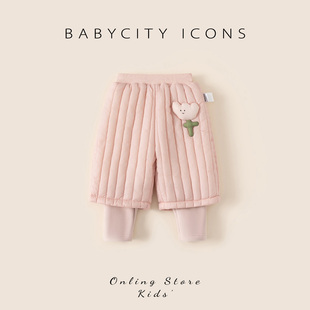 过冬保暖女宝宝长裤 贝贝城女童裤 洋气超厚女宝棉裤 新款 子2025冬季