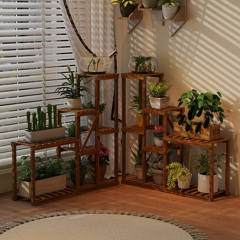 阳台花架转角可移动落地式大花盆架多层室内客厅多肉花架子置物架