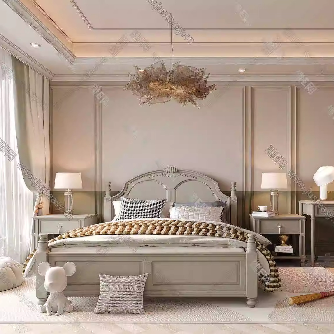 木林世家美式轻奢实木双人床1.8m