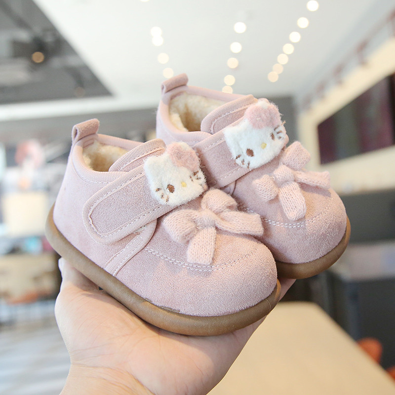 冬季新款加绒kt猫学步鞋儿童宝宝棉鞋女童雪地靴公主鞋女孩勃肯鞋,童鞋/婴儿鞋/亲子鞋,棉靴,淘宝优惠券,粉丝福利购,淘宝优惠卷