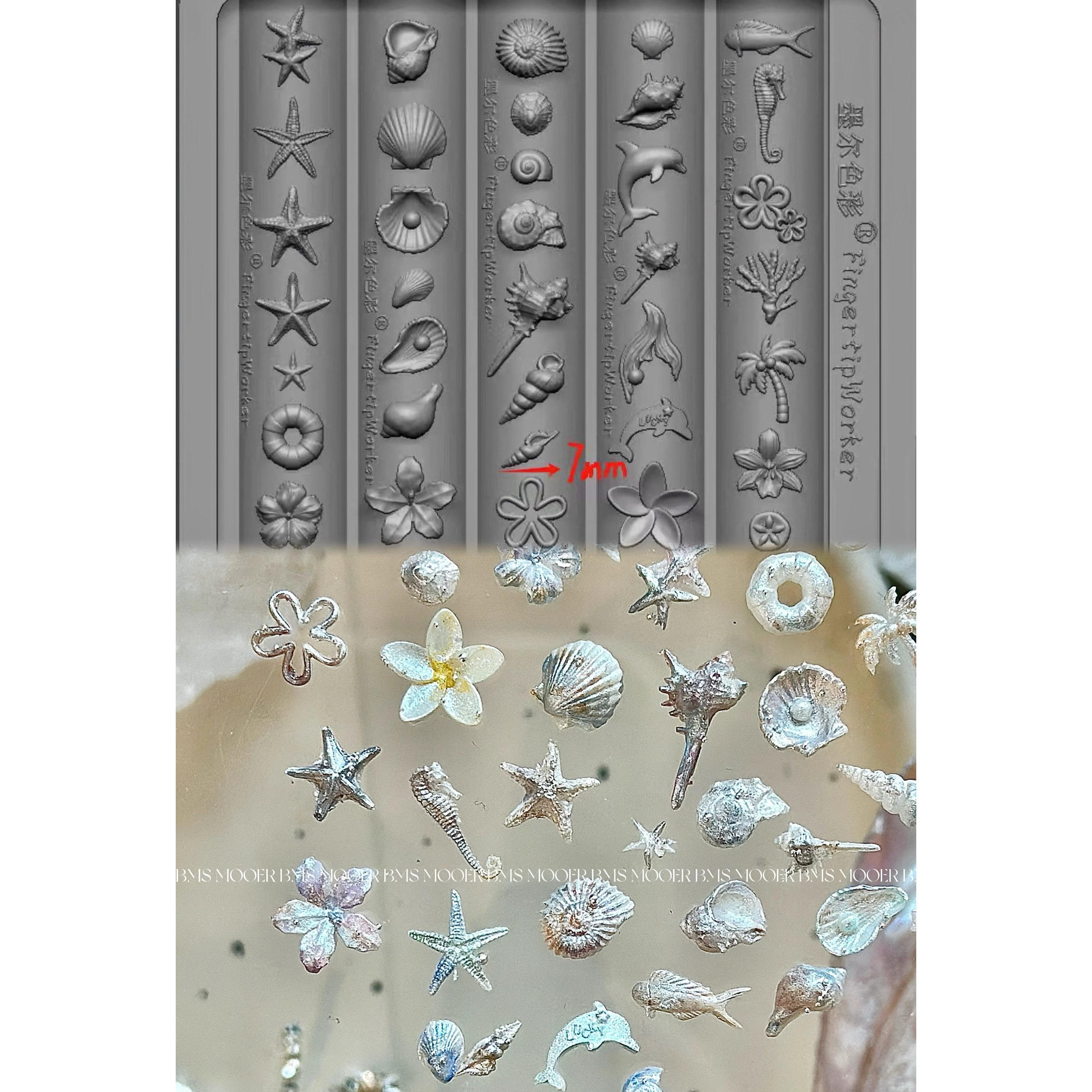 新款美甲模具猪猪墨尔联名海洋风