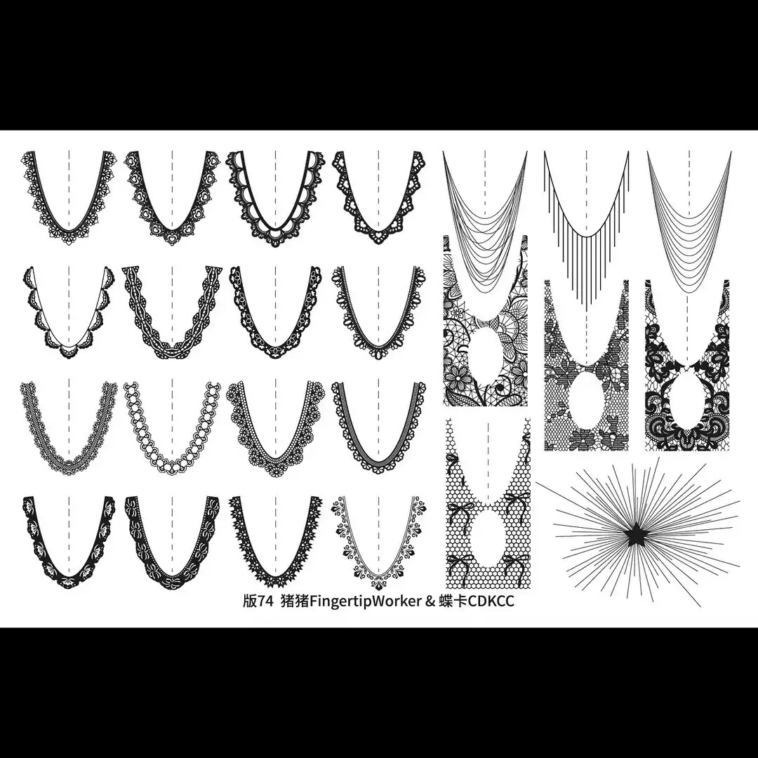 猪猪正版美甲印花板法式蕾丝花边钢板转印工具新款